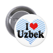 I Love Uzbek Button
