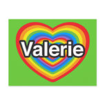I love Valerie. I love you Valerie. Heart postcards