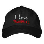 I Love , Vampires embroidered hats