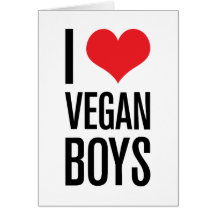 I Love Vegan Boys Greeting Card