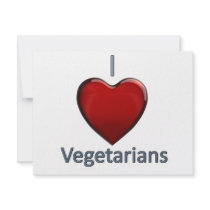 I Love Vegetarians Personalized Invitations