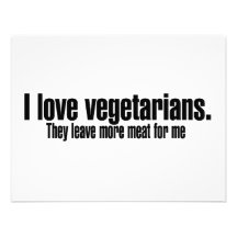 I Love Vegetarians More Meat Invite