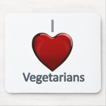 I Love Vegetarians Mouse Pads