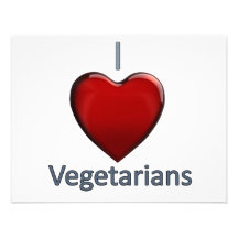 I Love Vegetarians Personalized Invitations