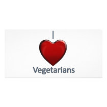 I Love Vegetarians Photo Card Template