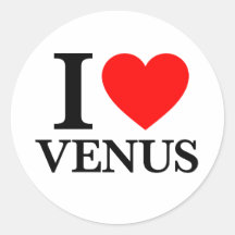 I Love Venus Round Stickers