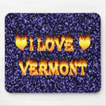 I love vermont fire and flames mousepad