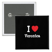 I love Veronica heart T-Shirt Pinback Button