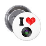 I Love Vinyl Records Button