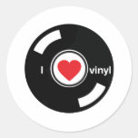 I Love Vinyl Round Sticker
