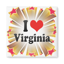 I Love  Virginia Refrigerator Magnets