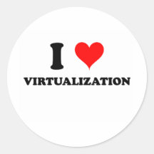 I Love Virtualization Round Sticker