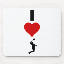 I Love Volleyball Vertical (Male) Mouse Mats