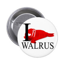 I Love Walrus Buttons