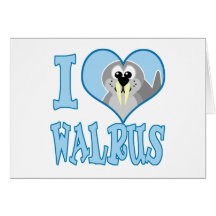 I Love walrus Greeting Cards