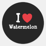 I love Watermelon heart T-Shirt Round Sticker