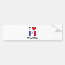 I Love WAUKEE Iowa Bumper Stickers