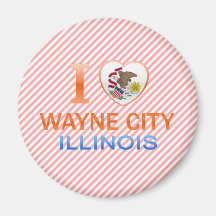 I Love Wayne City, IL Magnets