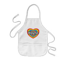 I love Wayne. I love you Wayne. Heart Apron