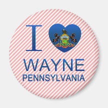 I Love Wayne, PA Magnets