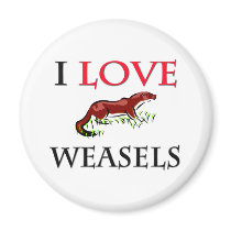 I Love Weasels Magnet