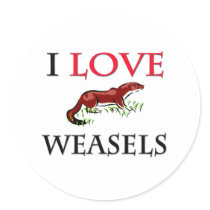 I Love Weasels Sticker