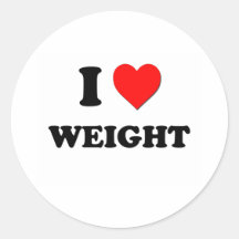 I love Weight Round Stickers