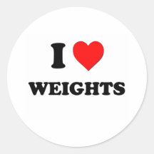 I love Weights Round Sticker