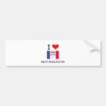 I Love WEST BURLINGTON Iowa Bumper Sticker