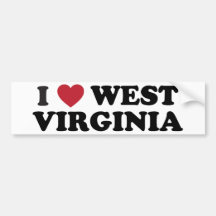 I Love West Virginia Bumper Sticker