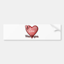 I Love West Virginia Bumper Sticker