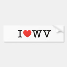 I LOVE West Virginia Bumper Sticker