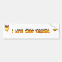 I love west virginia fire and flames bumper sticker
