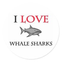 I Love Whale Sharks Stickers