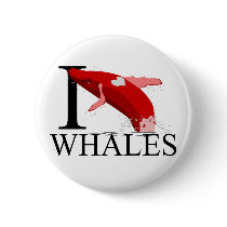 I Love Whales Buttons