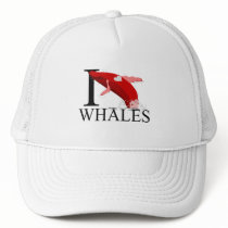 I Love Whales Caps Mesh Hats