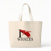 I Love Whales Tote Bags