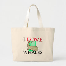 I Love Whales Tote Bags