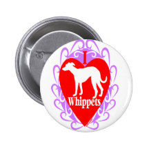 I Love Whippets  B Buttons