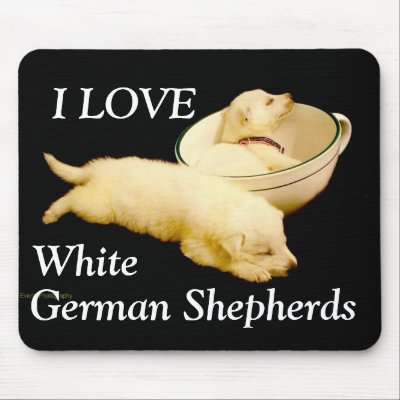 I LOVE White German Shepherds Mouse Pad by GAZoomIn