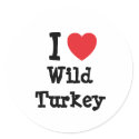 I love Wild Turkey heart T-Shirt stickers