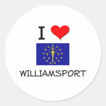 I Love WILLIAMSPORT Indiana Round Sticker