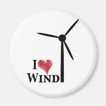 i love wind energy fridge magnet