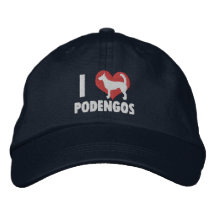 I Love Wire Podengos Embroidered Hat (Dark)