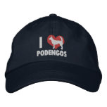 I Love Wire Podengos Embroidered Hat (Dark) embroidered hats