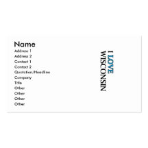 I Love Wisconsin Design Business Card Template