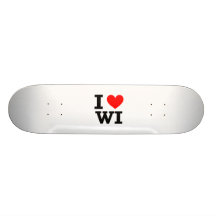 I Love Wisconsin Design Skate Board