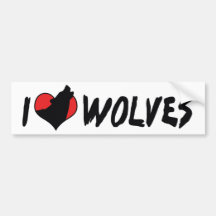 I Love Wolves Bumper Sticker