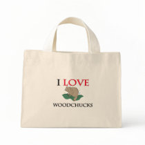 I Love Woodchucks Tote Bags