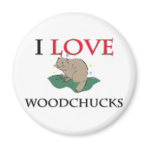 I Love Woodchucks Fridge Magnets